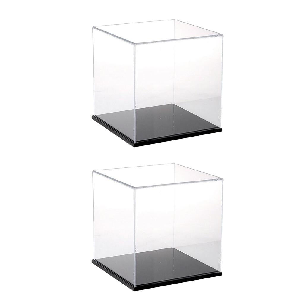 2Pcs Clear Acrylic Display Case Show Box 8cm for Amiibo Funko POP Figure Toy