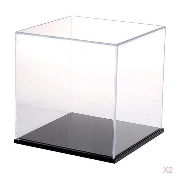 2Pcs Clear Acrylic Display Case Show Box 8cm for Amiibo Funko POP Figure Toy