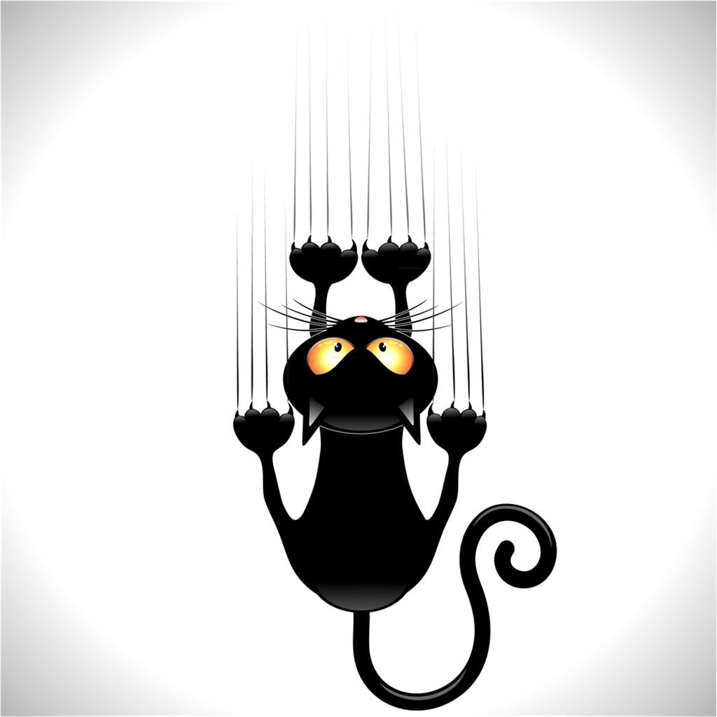 2x Creative 3D Toilet Stickers Bathroom Decorative Decals Climb Wall Cat