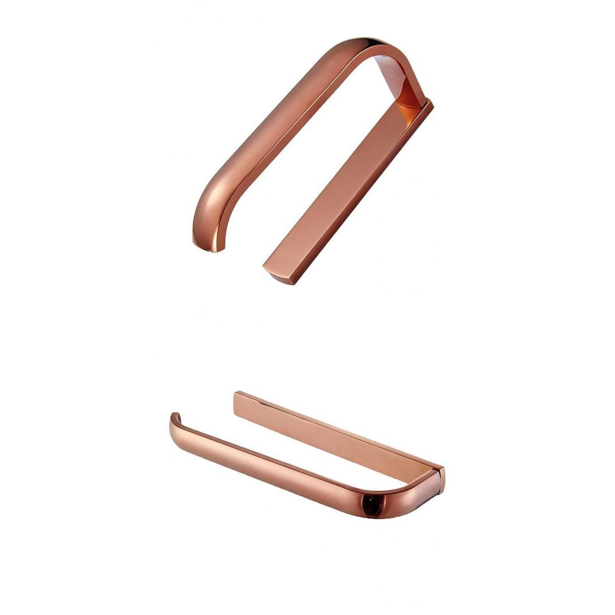 2pcs Bathroom Single Towel Rails Holder Bars Rack Brass Wall Mount Rose Gold