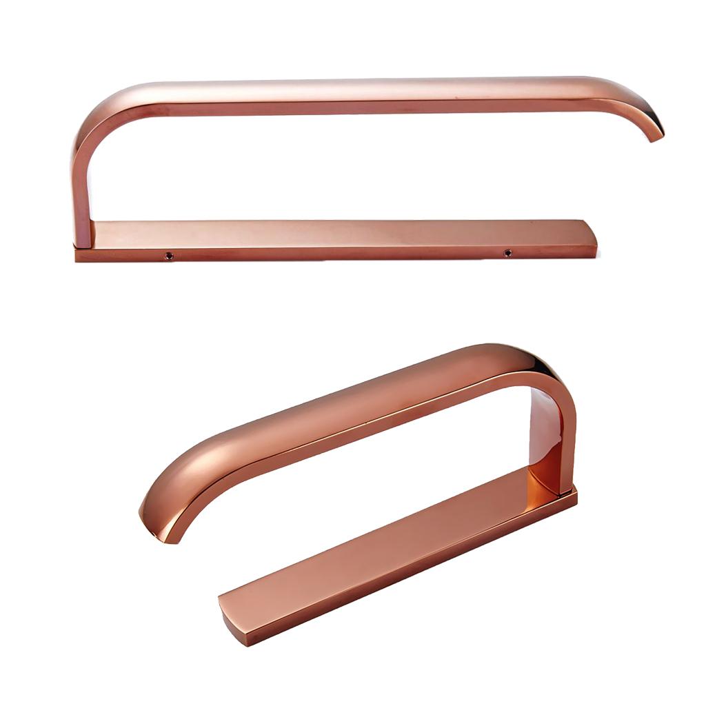 2pcs Bathroom Single Towel Rails Holder Bars Rack Brass Wall Mount Rose Gold