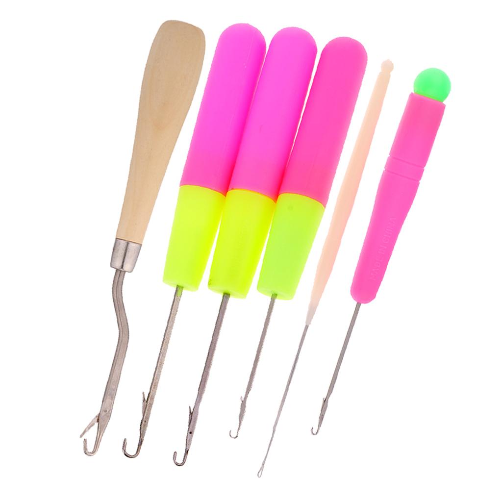 6pcs Crochet Latch Hook Lock Needles for Hair/ Micro Braid Needle Dread Lock