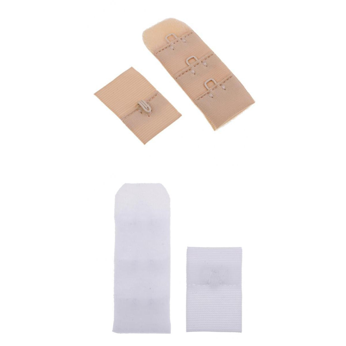 Bra back band extension buckles for Women White+Beige