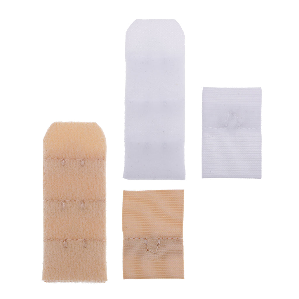 Bra back band extension buckles for Women White+Beige