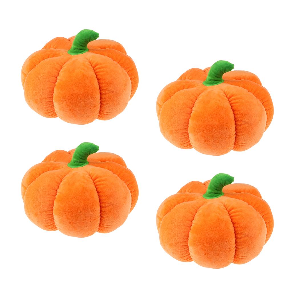 4x Halloween Pumpkin Toy Soft Plush Throw Home Office Car Decor Pillow M
