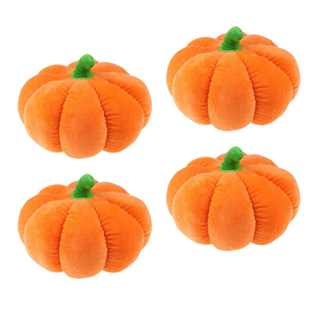4x Halloween Pumpkin Toy Soft Plush Throw Home Office Car Decor Pillow M