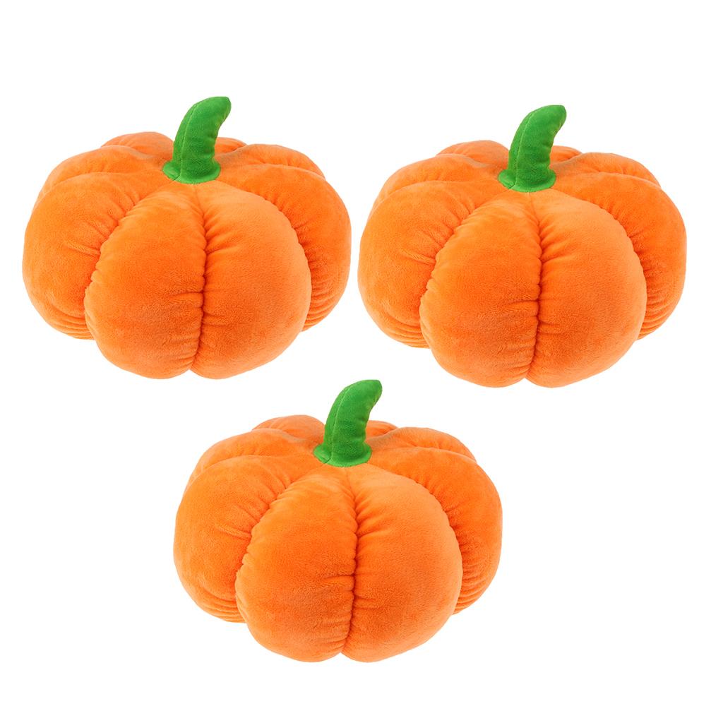 3x Halloween Pumpkin Toy Soft Plush Throw Home Office Car Decor Pillow M
