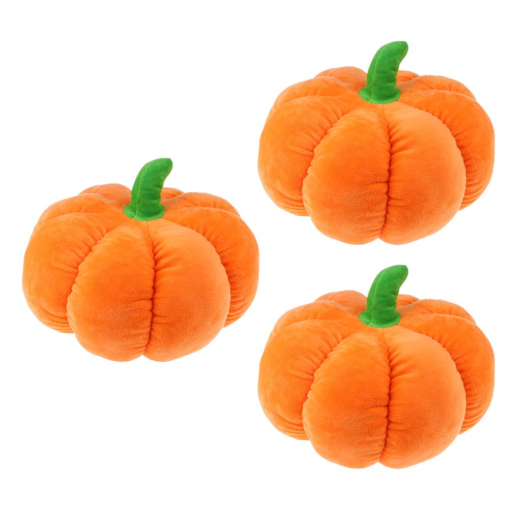 3x Halloween Pumpkin Toy Soft Plush Throw Home Office Car Decor Pillow M