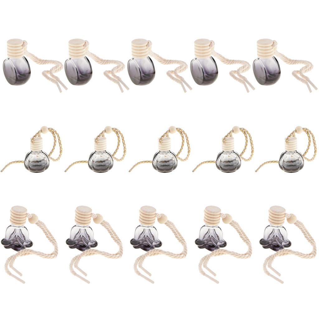 15x Refillable Charm Empty Glass Perfume Bottle Pendant Car Hanging Perfume