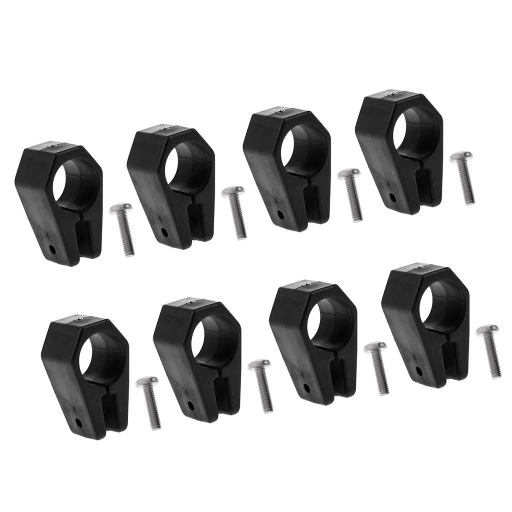 8 Pieces Bimini Top Fitting Harware Black Nylon Jaw Slide 1 for Marine Boat"