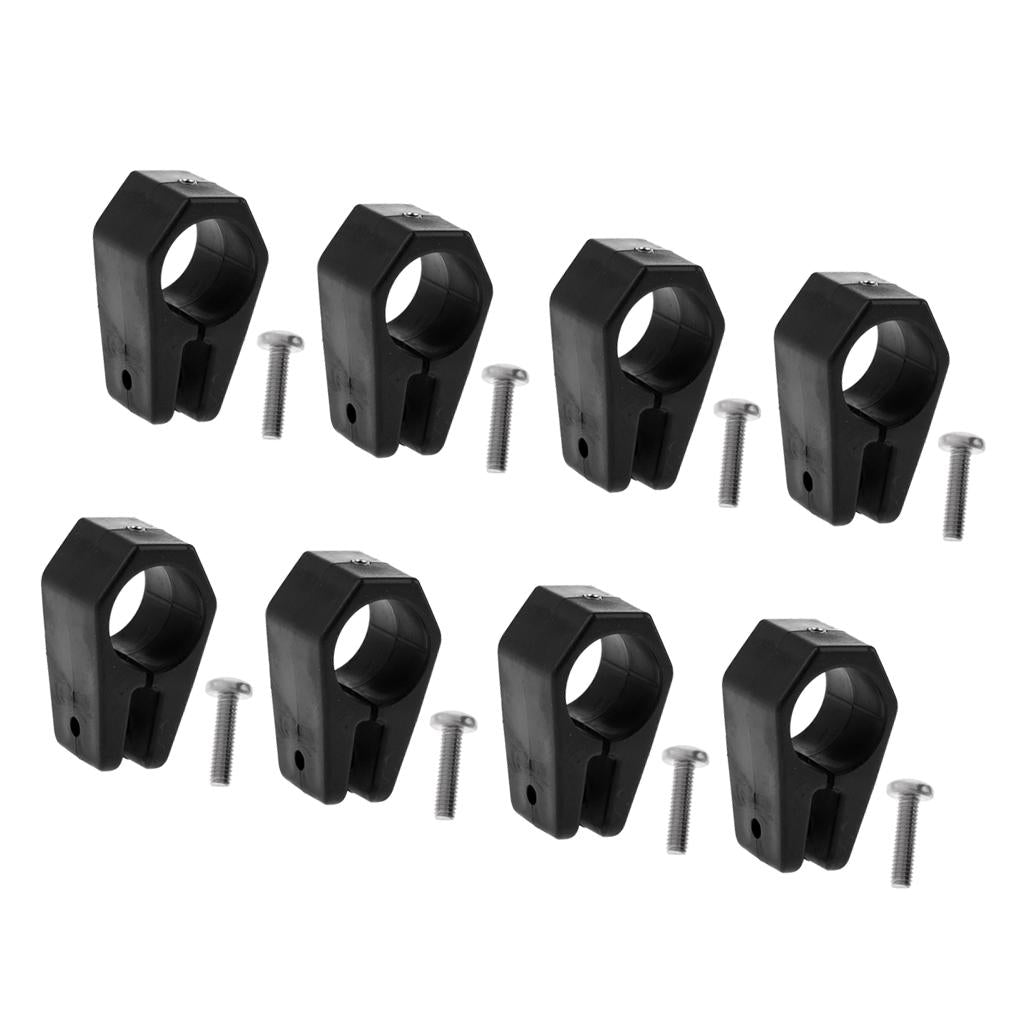 8 Pieces Bimini Top Fitting Harware Black Nylon Jaw Slide 1 for Marine Boat"