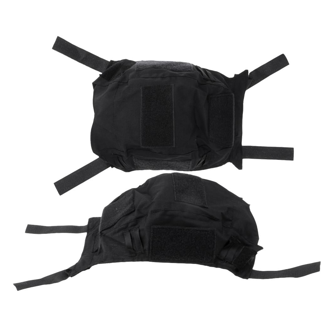 2 Pcs Tactical Hunting FAST Camo Helmet Cover Outdoor Equipment Black