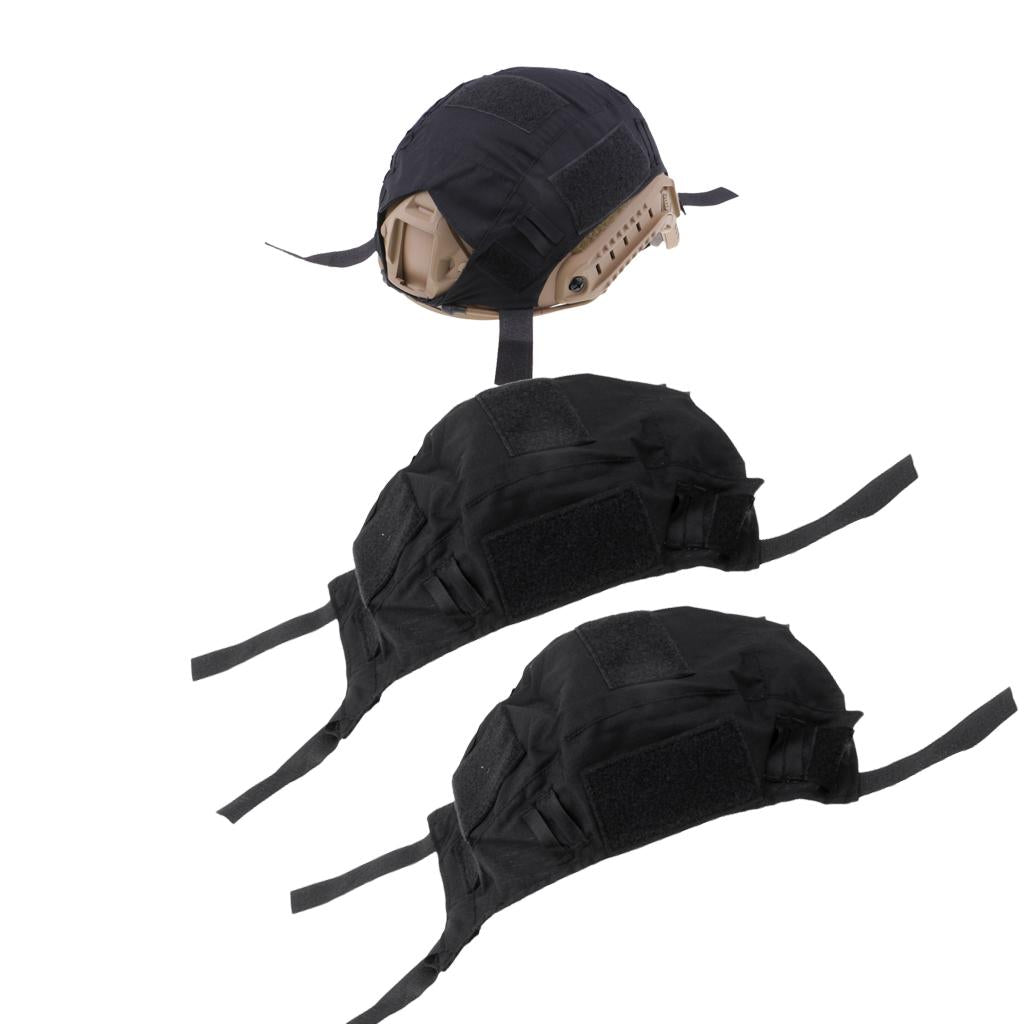 3 Pcs Tactical Hunting FAST Camo Helmet Cover Outdoor Equipment Black