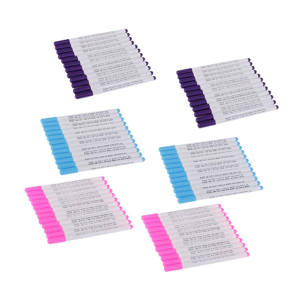72 Pieces Air Erasable Pen Water Soluble Pens Fabric Marker Blue Purple Pink