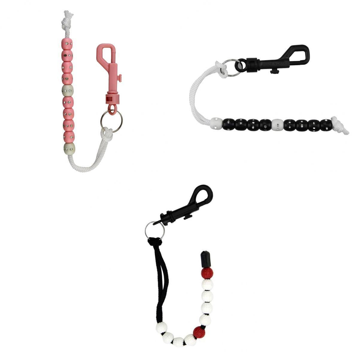 3pcs Golf Stroke Bead Score Counter Golf Accessory Training Aids Black Pink