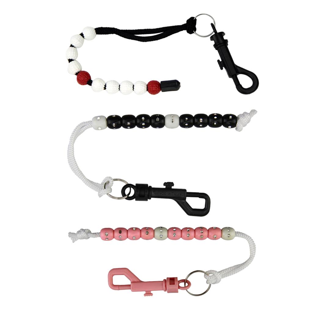 3pcs Golf Stroke Bead Score Counter Golf Accessory Training Aids Black Pink