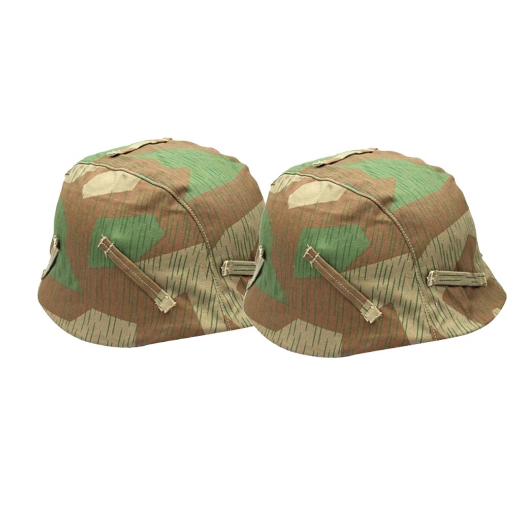 2Pcs Replica WWII German M35 M40 M42 Helmet Cover Splinter Camo