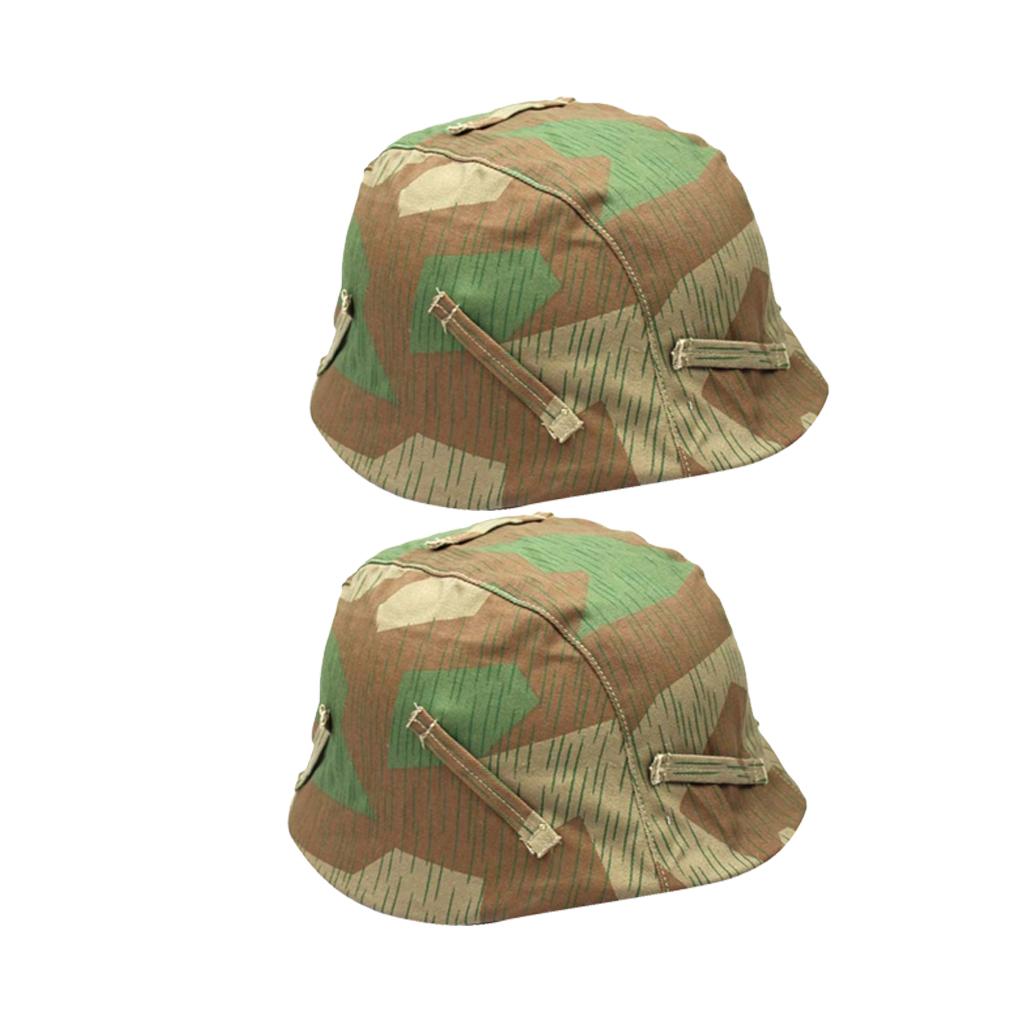 2Pcs Replica WWII German M35 M40 M42 Helmet Cover Splinter Camo