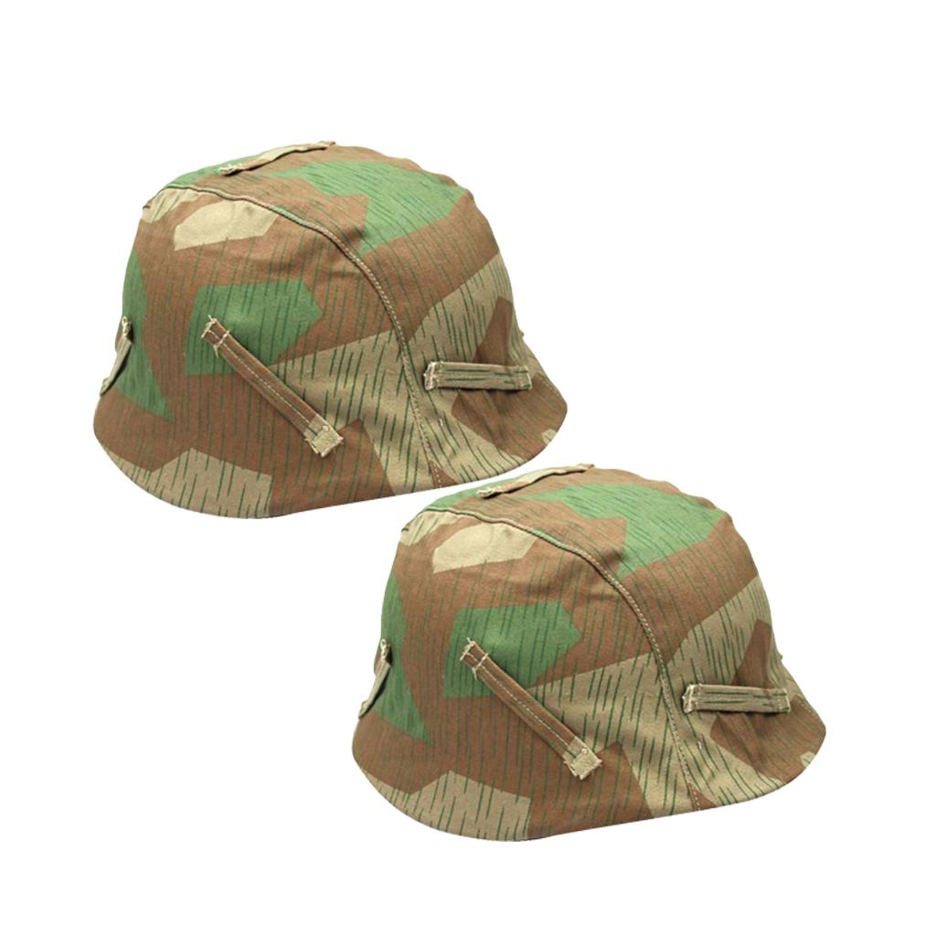 2Pcs Replica WWII German M35 M40 M42 Helmet Cover Splinter Camo