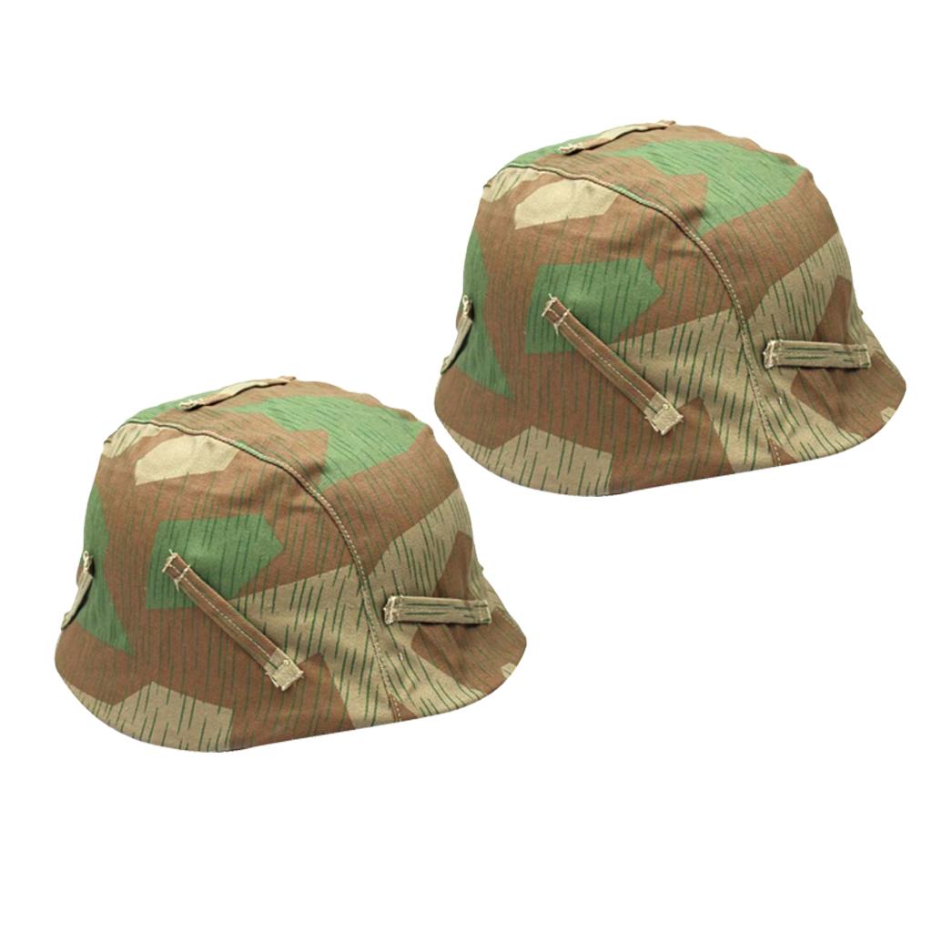 2Pcs Replica WWII German M35 M40 M42 Helmet Cover Splinter Camo