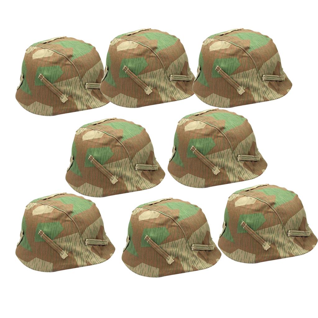 8Pcs Replica WWII German M35 M40 M42 Helmet Cover Splinter Camo