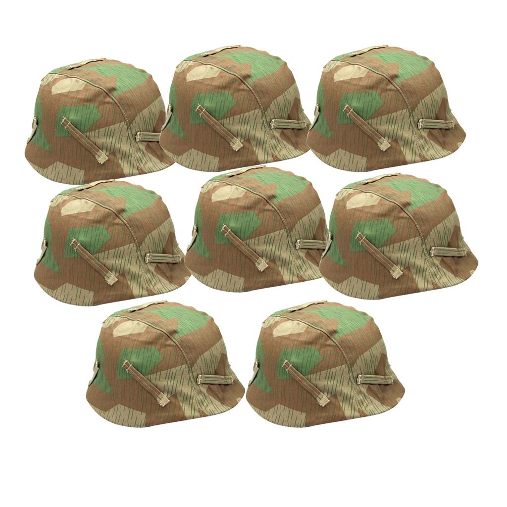 8Pcs Replica WWII German M35 M40 M42 Helmet Cover Splinter Camo