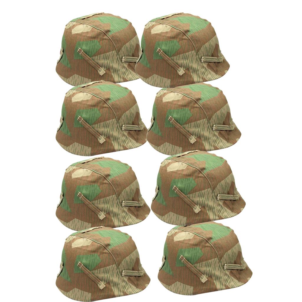 8Pcs Replica WWII German M35 M40 M42 Helmet Cover Splinter Camo