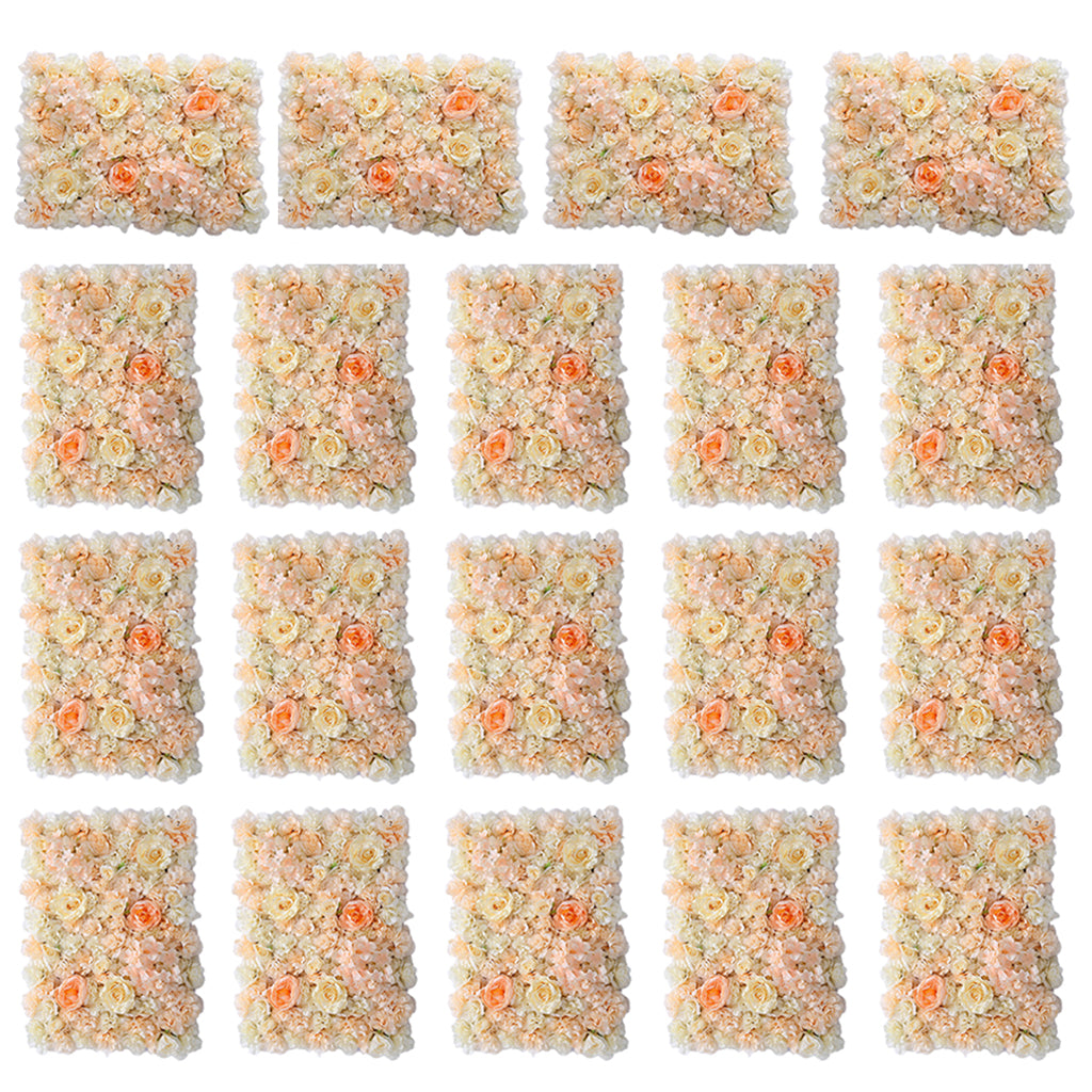 20Pcs Artificial Flower Wall Panel Wedding Venue Shop Window Decor Orange