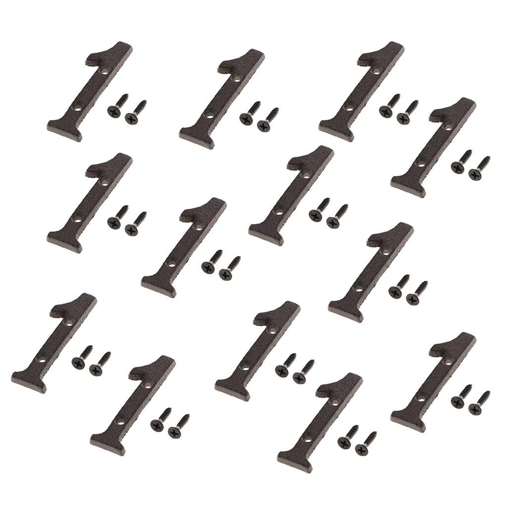 13x Wrought Iron Antique House Door Number Sign Plaque DIY Digit Number 1