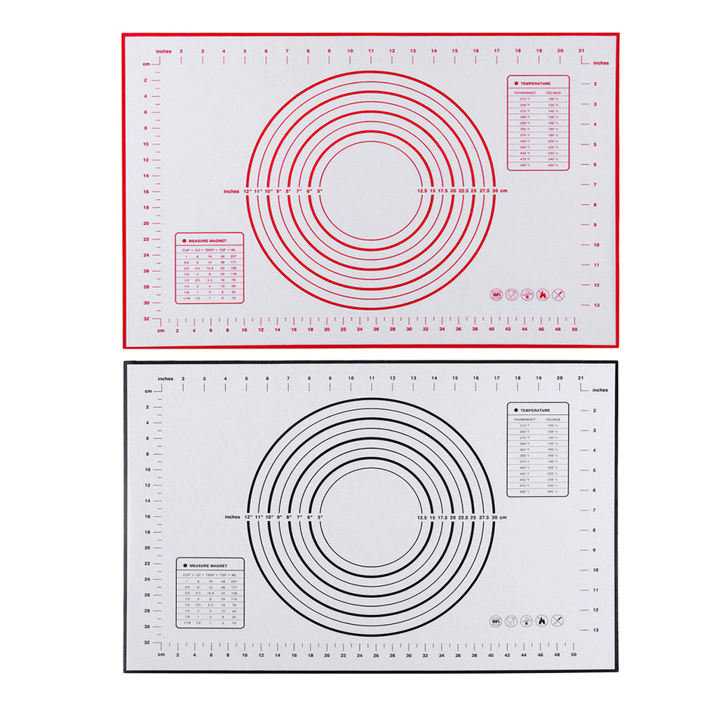 2x Baking Mats Silicone Cake Dough Kneading Rolling Non-Stick Sheet 60x40cm