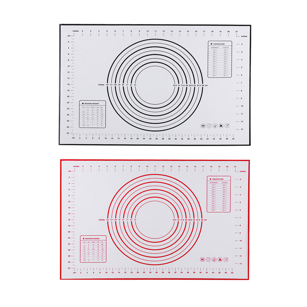 2x Baking Mats Silicone Cake Dough Kneading Rolling Non-Stick Sheet 60x40cm