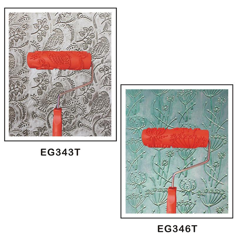 2 Pieces 7 Embossed Pattern Painting Roller Brush Tool Wall DIY Decor"