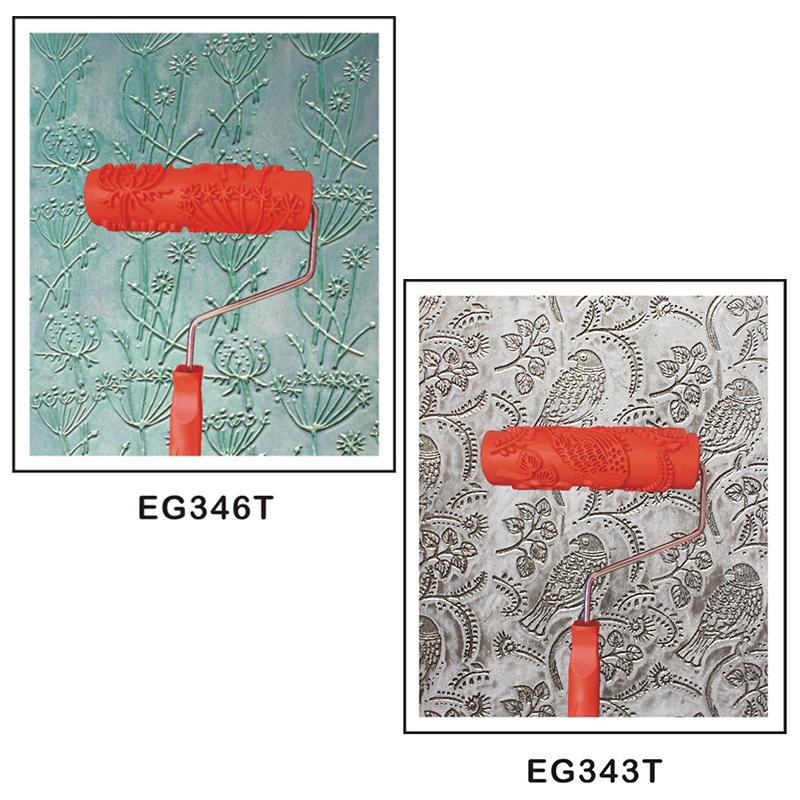 2 Pieces 7 Embossed Pattern Painting Roller Brush Tool Wall DIY Decor"