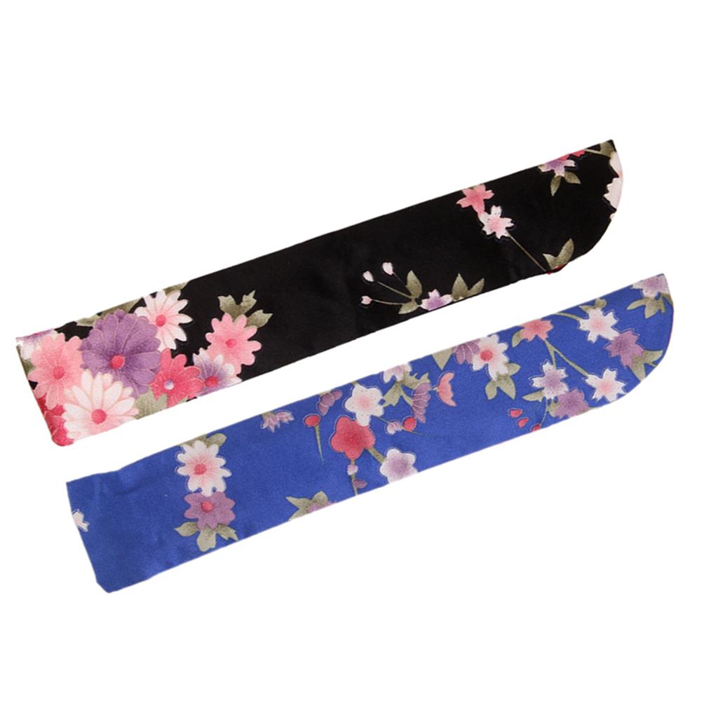 2Pieces Chinese Hand Pocket Fan Bag Cover Holder Protector Pouch