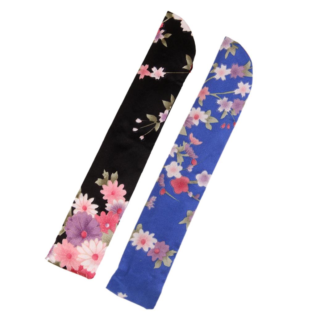 2Pieces Chinese Hand Pocket Fan Bag Cover Holder Protector Pouch