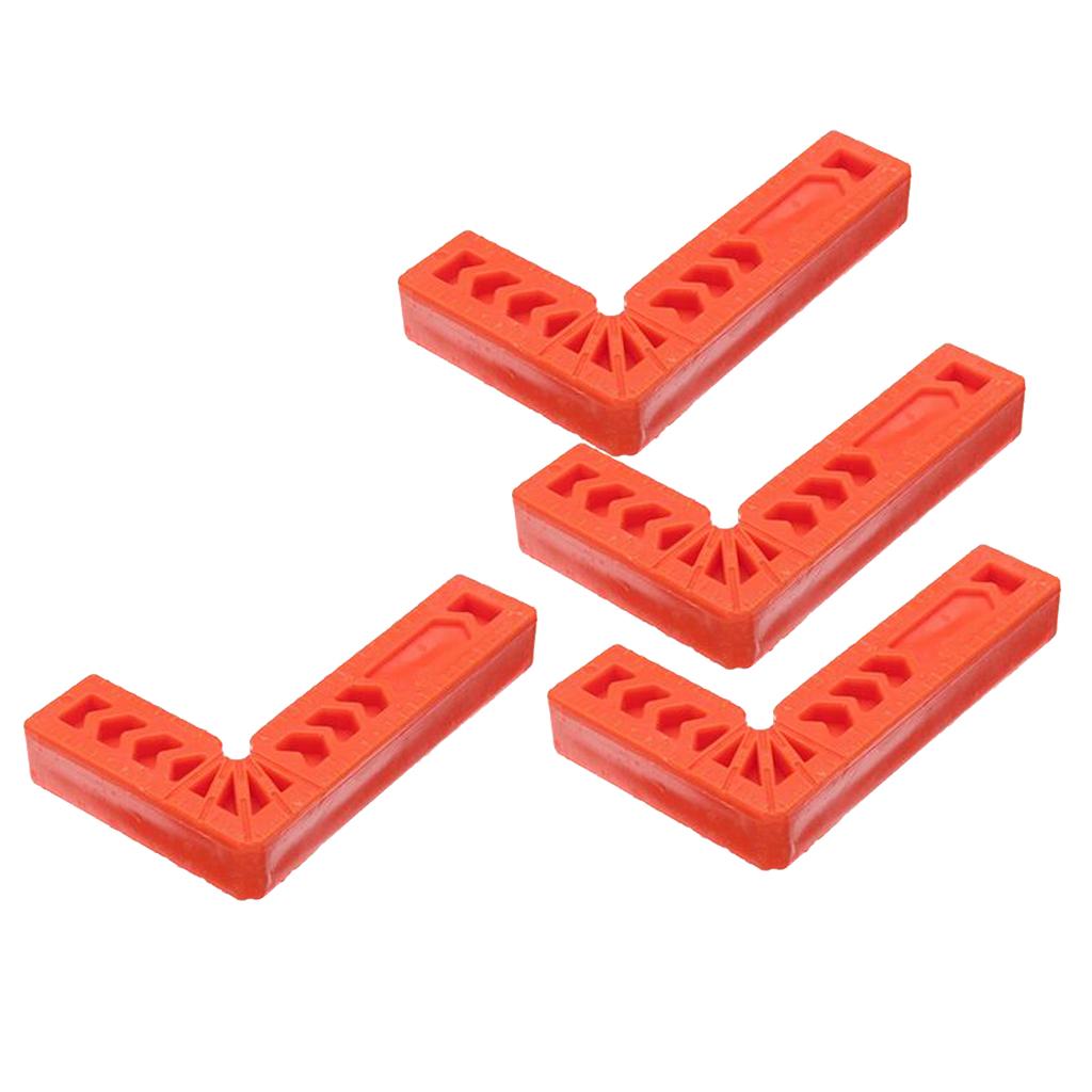 4x90 Deg L Shape Square Right Angle Clamps Corner Clamping Ruler Plastic 4''