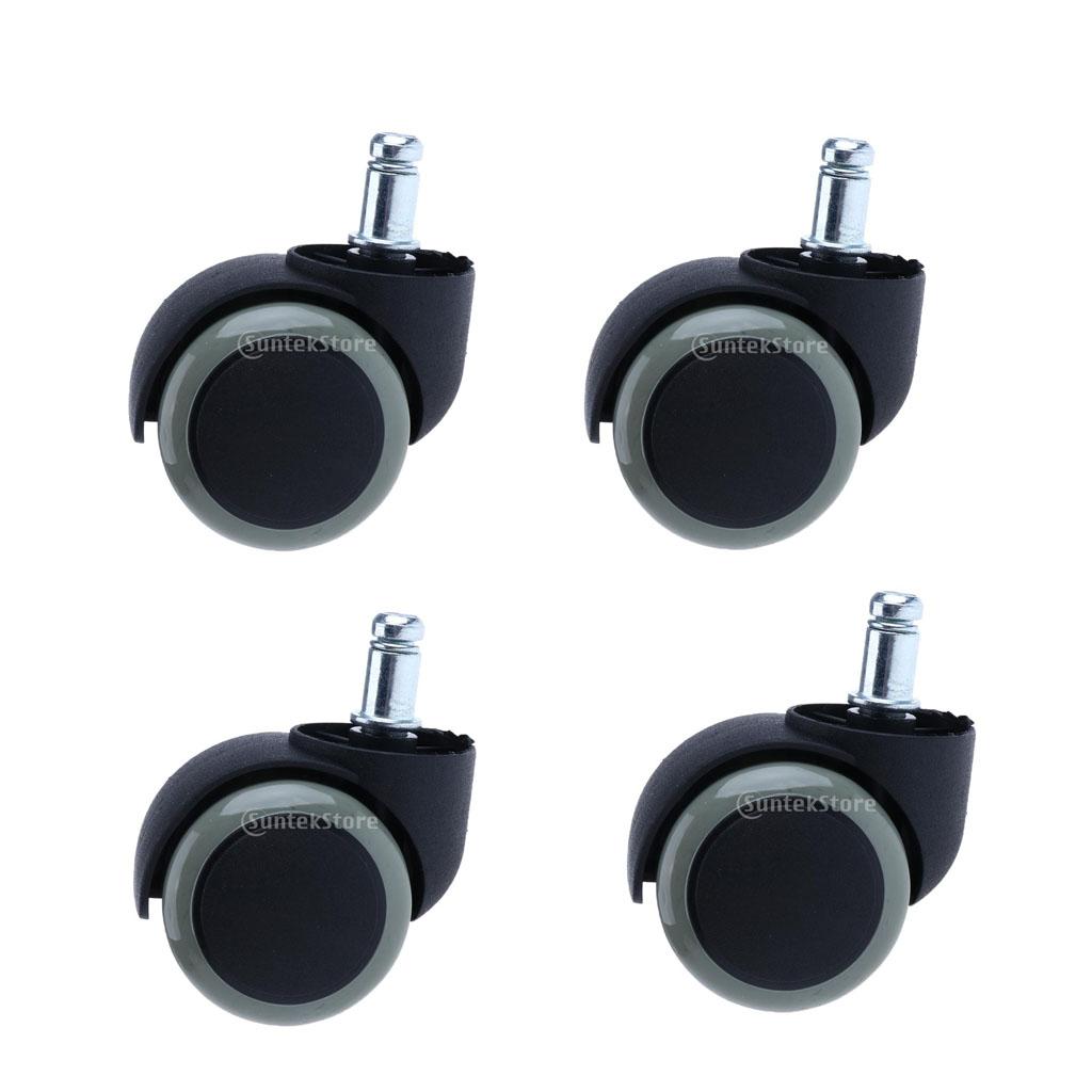 4 Pieces 2'' Office Chair Universal Swivel Casters Wheels Replacement Rubber