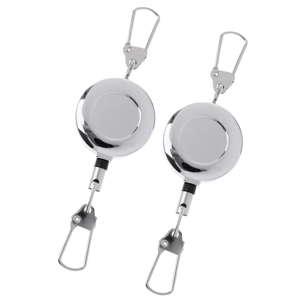 2pc Fly Fishing Retractable Zinger Reel Cord Retractor Fishing Tools Keyring
