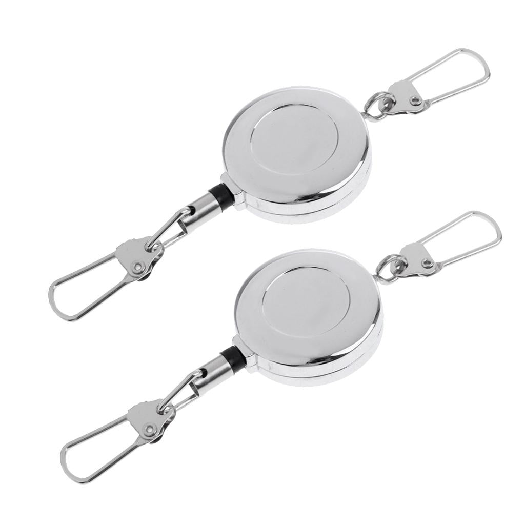2pc Fly Fishing Retractable Zinger Reel Cord Retractor Fishing Tools Keyring