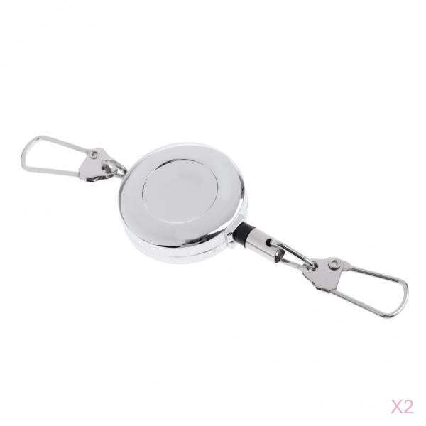 2pc Fly Fishing Retractable Zinger Reel Cord Retractor Fishing Tools Keyring