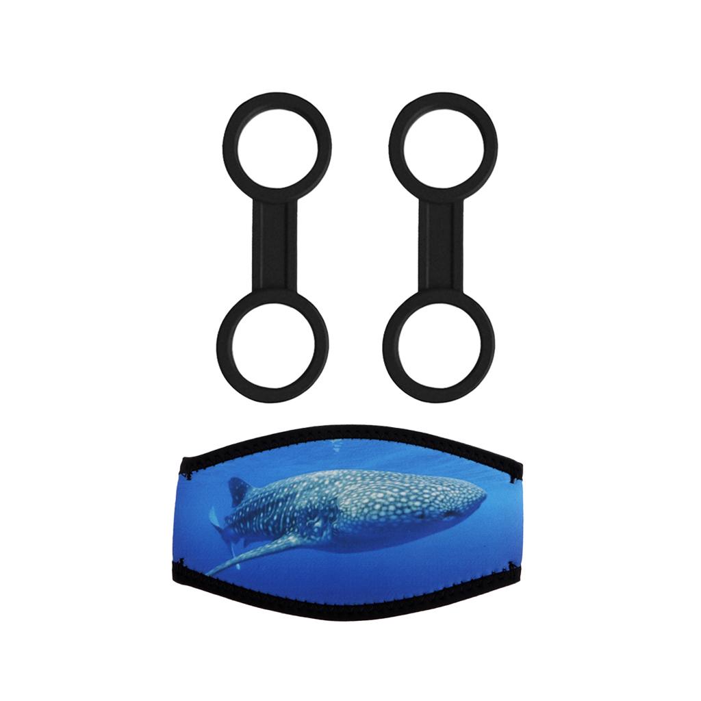 3 Pieces Neoprene Scuba Diving Mask Strap Cover+Silicone Mask Snorkel Holder