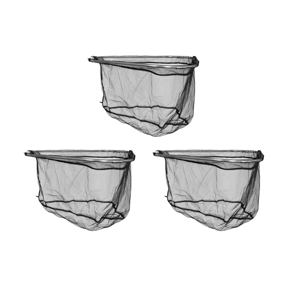 3Pcs Folding Stainless Steel Frame Nylon Triangle Fishing Landing Net Head