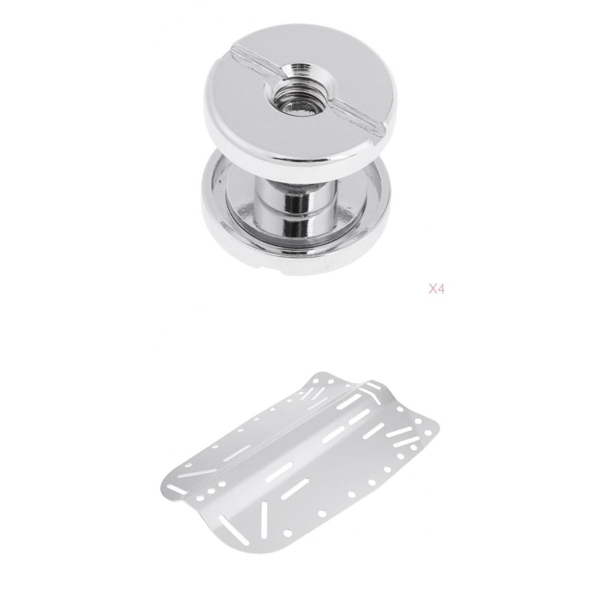 Aluminum Alloy Technical Scuba Diving BCD Harness Backplate & 4 Book Screws