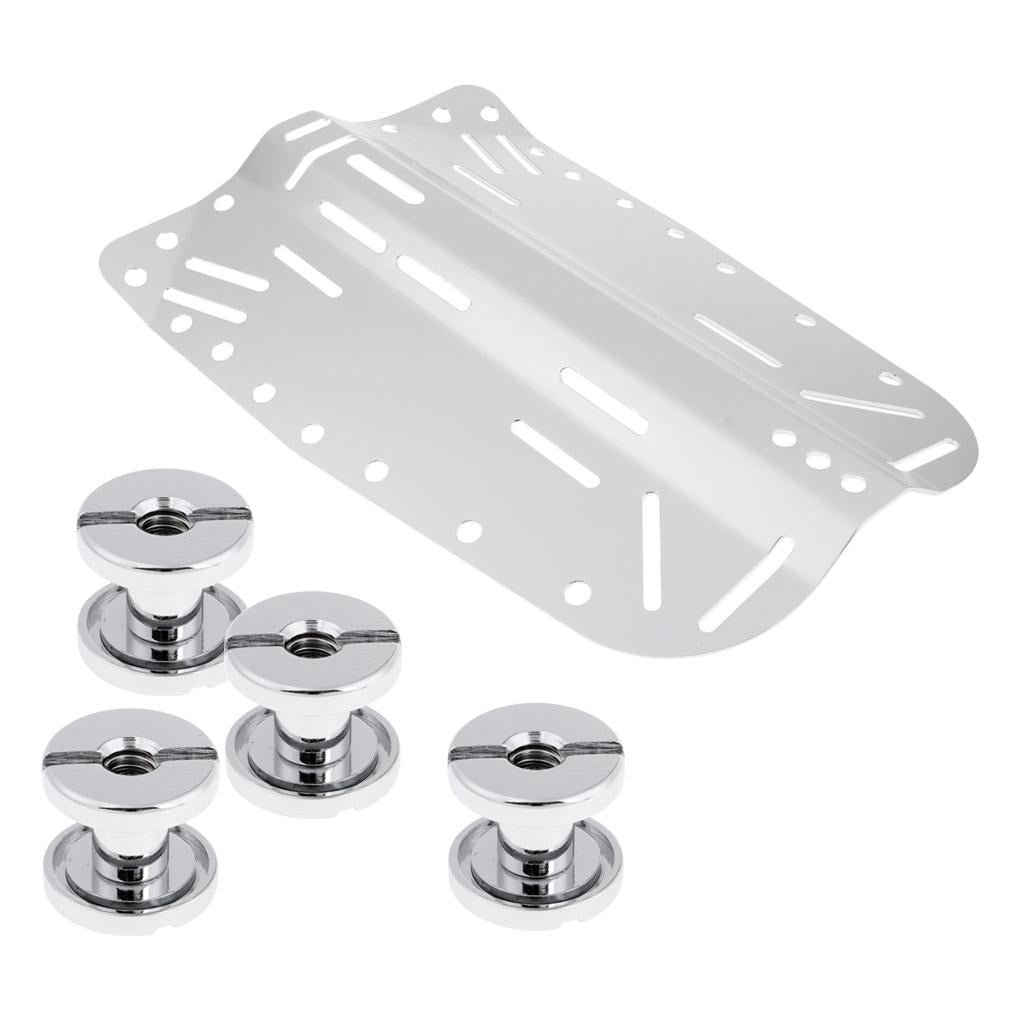 Aluminum Alloy Technical Scuba Diving BCD Harness Backplate & 4 Book Screws