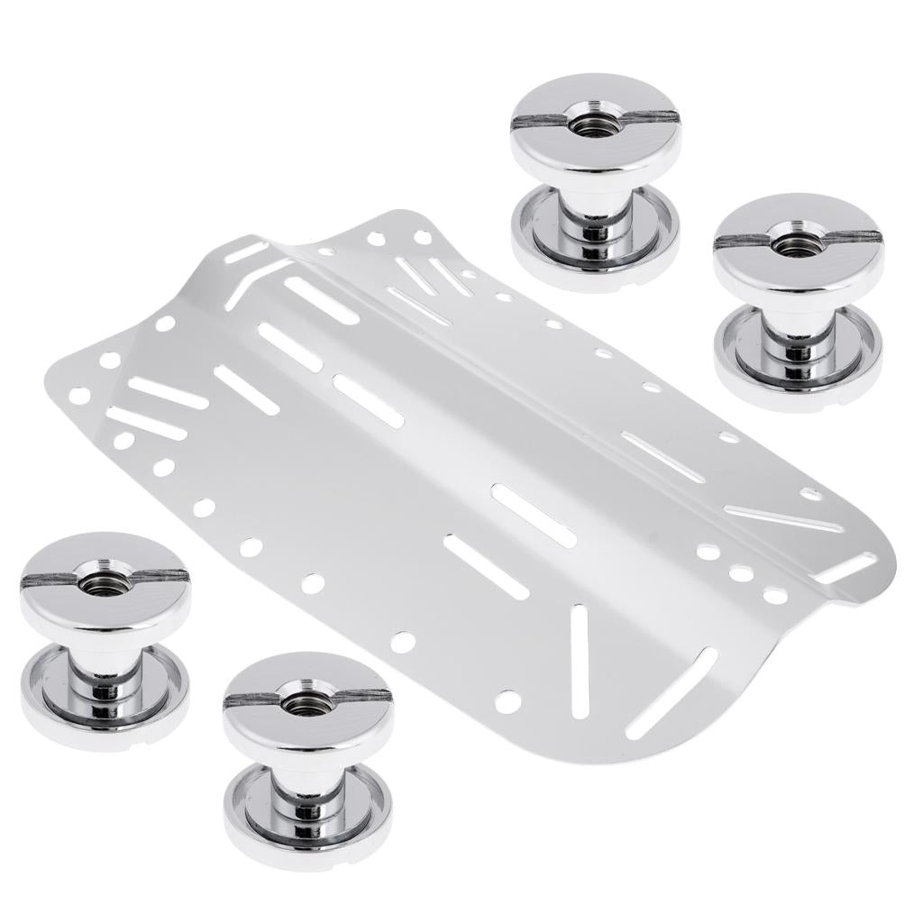 Aluminum Alloy Technical Scuba Diving BCD Harness Backplate & 4 Book Screws