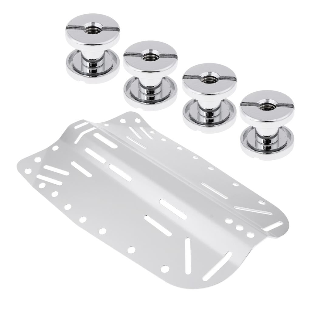 Aluminum Alloy Technical Scuba Diving BCD Harness Backplate & 4 Book Screws
