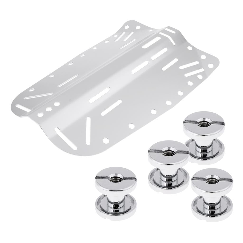Aluminum Alloy Technical Scuba Diving BCD Harness Backplate & 4 Book Screws