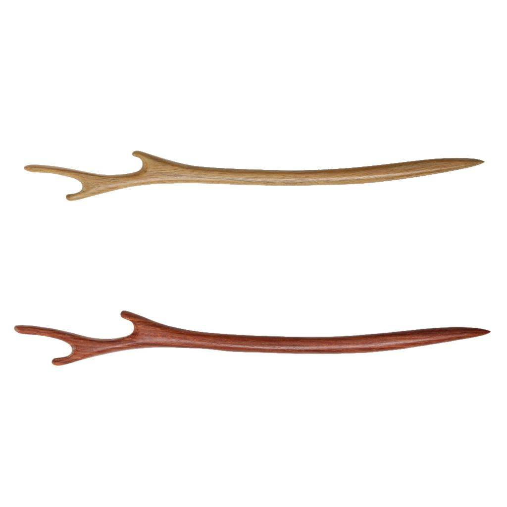 2pcs Vintage Wood Antler Hair Sticks Handmade Hairpin Chignon Pin Accessory