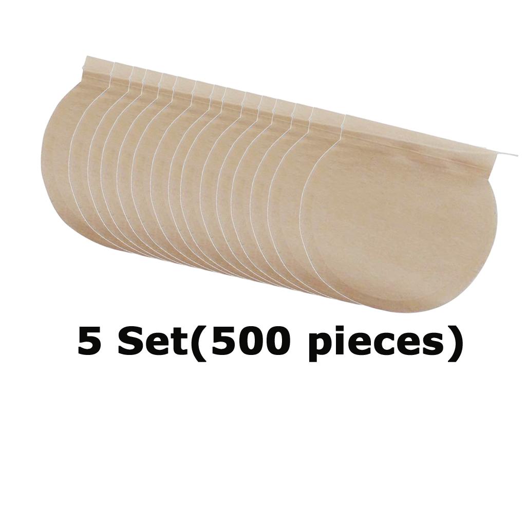 5 Set (500Pcs) Empty Tea Filter Bags Loose Herbs Teabag with Drawstring