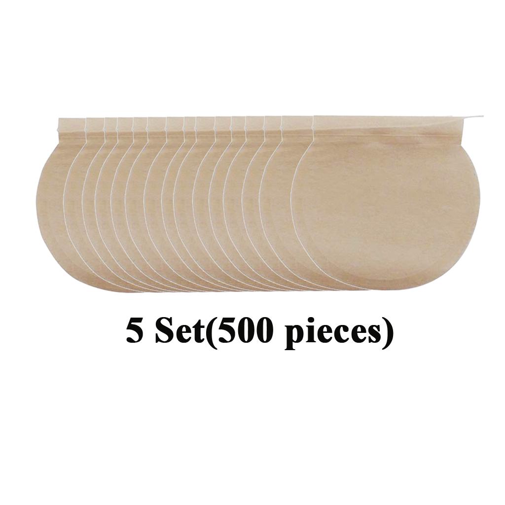 5 Set (500Pcs) Empty Tea Filter Bags Loose Herbs Teabag with Drawstring